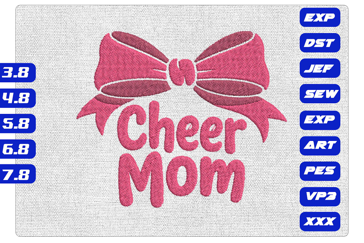 Cheer Mom Bow Embroidery Design, an Illustration by Purpose Ekbal (Photo 1 of 3)