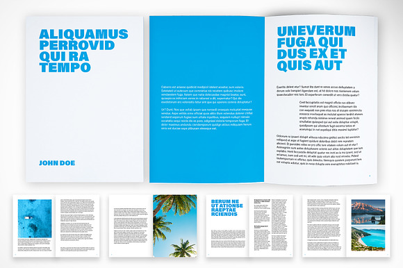 Bold Blue Travel Magazine Template preview 6