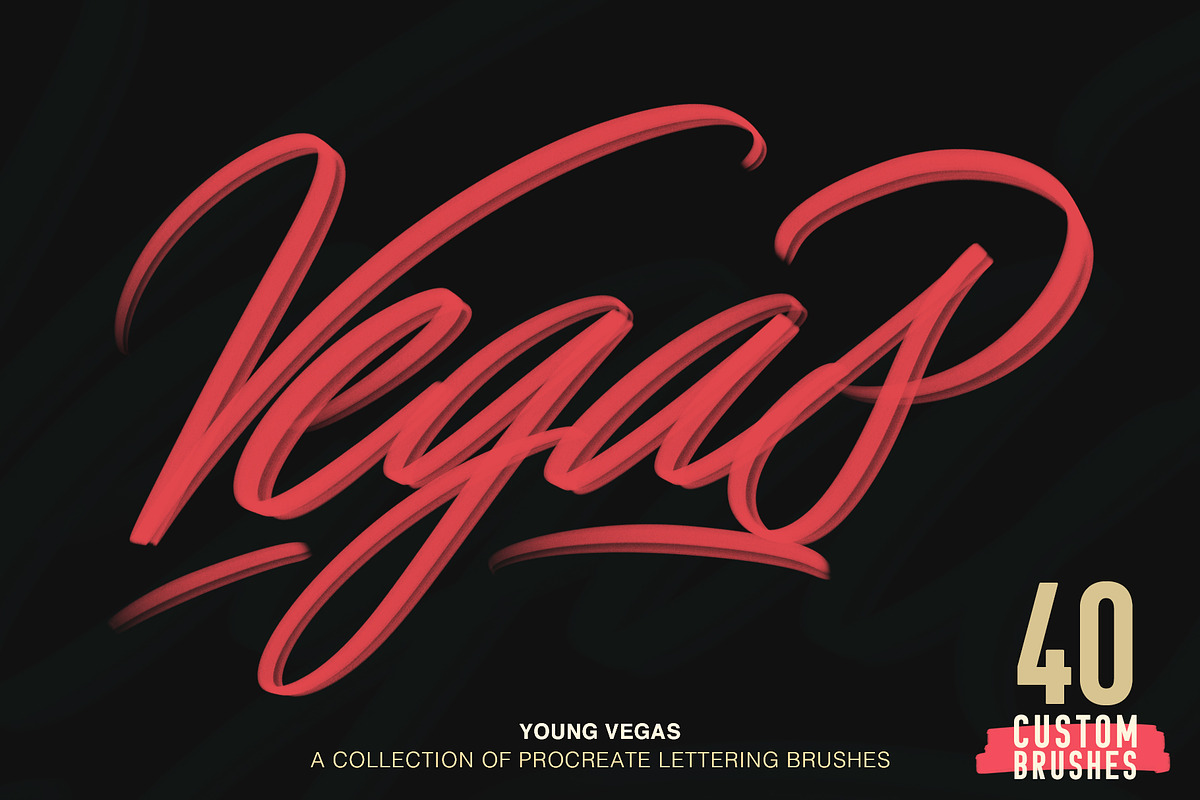 Young Vegas Hand Lettering Brushes, a Brush Add-On by IIAspire (Photo 1 of 14)