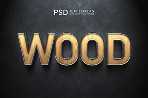 WOOD Text Effect Style