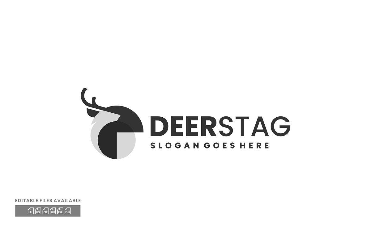 Deer Stag Flat Modern Logo, a Branding & Logo Template by ivan_artnivora