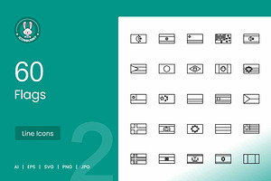 Flags Line Icons, an Icon by IconBunny