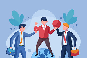 Businessmen collaborating, a Person Illustration by SouravDesign