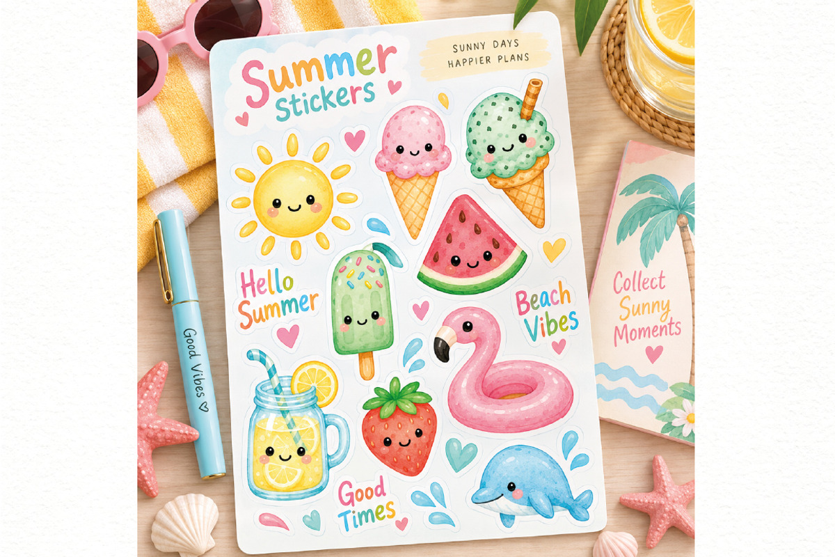 Watercolor Summer Clipart PNG, a Seasonal Illustration by Villa 11 Estudio (Photo 5 of 5)