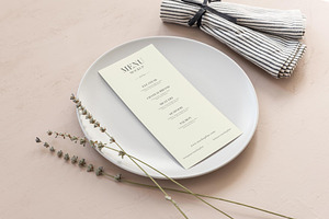 Menu Card Mockup Set