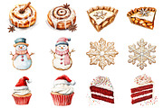 Christmas Desserts Clipart, an Illustration by Design Market (Thumbnail 2 of 3)