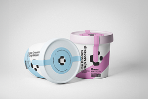 Customizable Ice Cream Cups Mockup, a Cups & Container Mockup by Se٧enStudio