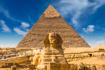 Egyptian sphinx cairo giza egypt stock photo containing egyptian and pyramids