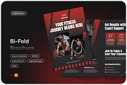 Red Gym Sport Bifold Brochure, a Brochure Template by Annora Studio (Thumbnail 1 of 6)