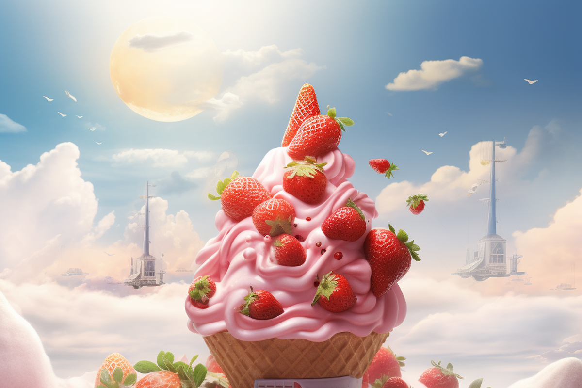 Ice Cream Strawberries Dreamy World, a Background Graphic by Printable Treasure (Photo 2 of 4)