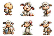 Watercolor Easter Animals clipart, an Illustration by CreationArt (Thumbnail 2 of 6)
