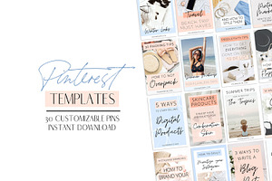 Blue Pinterest Templates For Canva