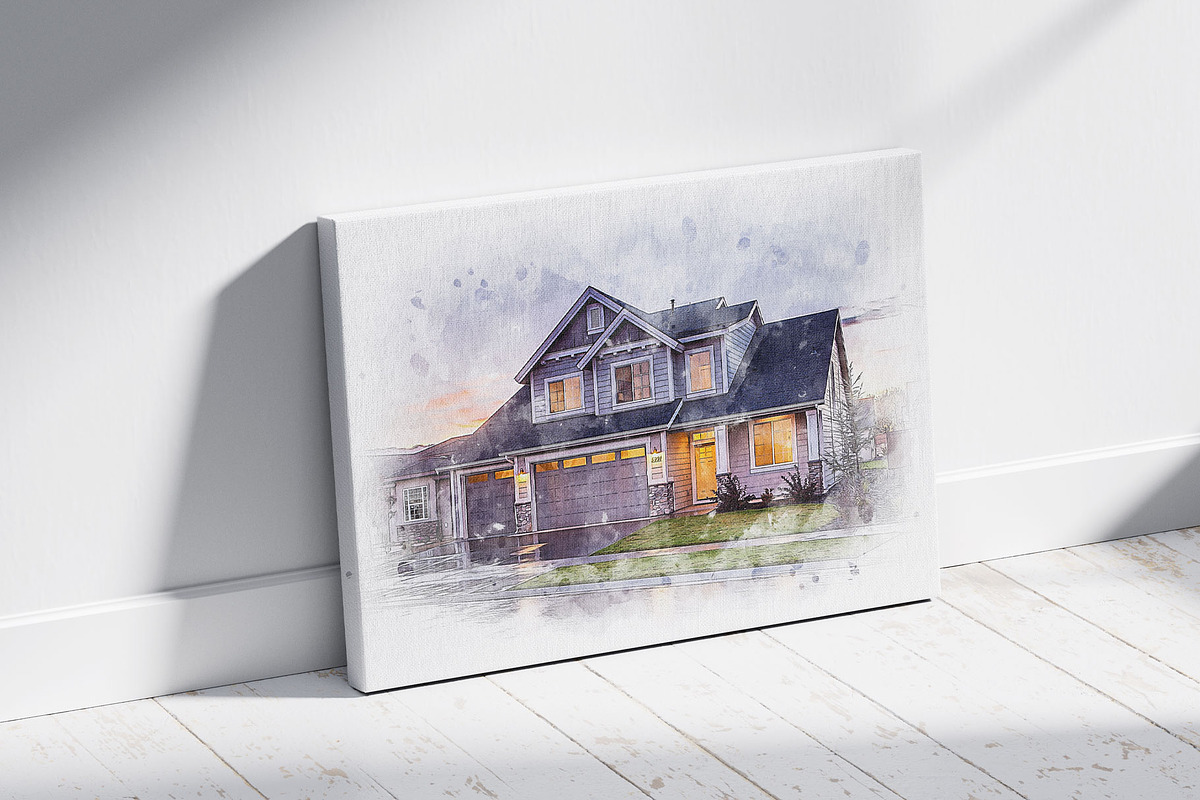Watercolor House Painting Art Effect, an Action Add-On by MRI STUDIO (Photo 4 of 17)