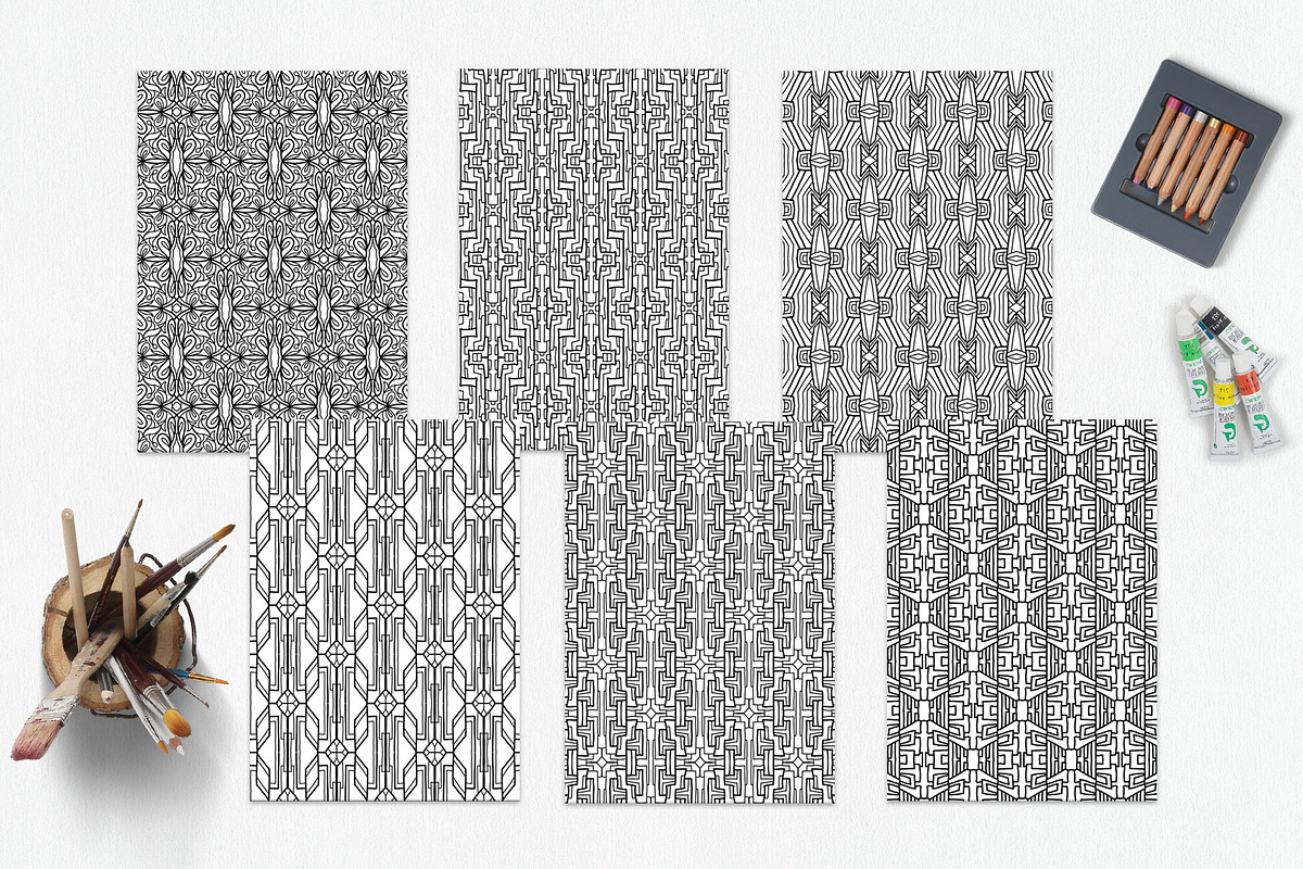 Patterns for coloring PDF,JPG vol-02, a Brochure Template by dnapslvsk (Photo 3 of 6)