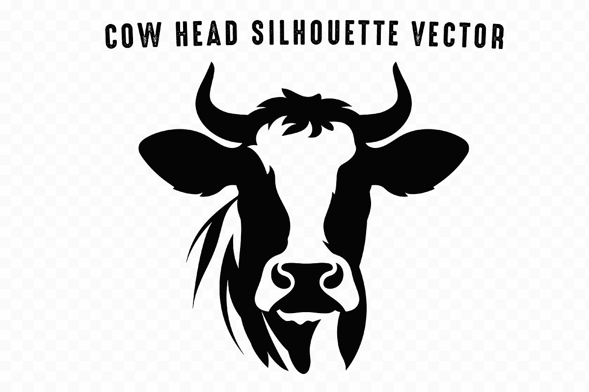 Cow Head SVG Silhouette Clipart, an Animal Illustration by Gfx Expert Team (Photo 2 of 3)