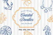 Coastal Doodles Line Art Bundle, an Animal Illustration by Fins and Fiction (Thumbnail 1 of 9)