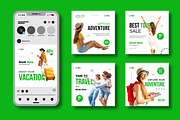 Travel Social Media Post Layout, a Social Media Template by MightyDesign (Thumbnail 1 of 6)
