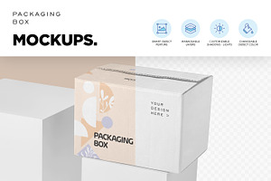 Rectangular Cardboard Box Mockups