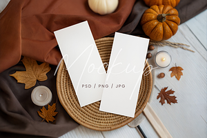 Autumn Menu Mockup Wicker Plate, a Product Mockup by TatiMockup
