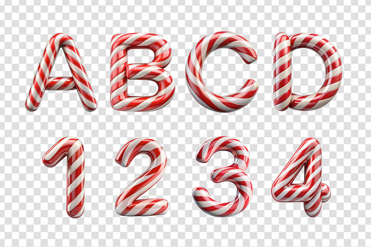Candy Cane 3D Font, a Font by Loudoun Design Co. (Photo 6 of 6)