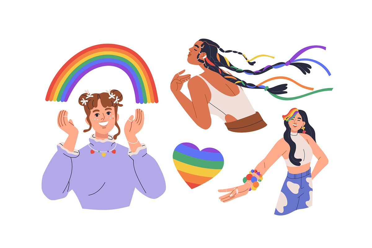 LGBTQ people & rainbow flags set, a Person Illustration by Good Studio (Photo 3 of 7)