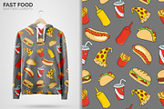 Fast Food Seamless Patterns, a Pattern Graphic by 3Y_Design (Thumbnail 4 of 6)