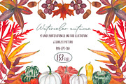 Watercolor Autumn Hand-drawn Clipart, a Seasonal Illustration by Visual Animal (Thumbnail 1 of 5)