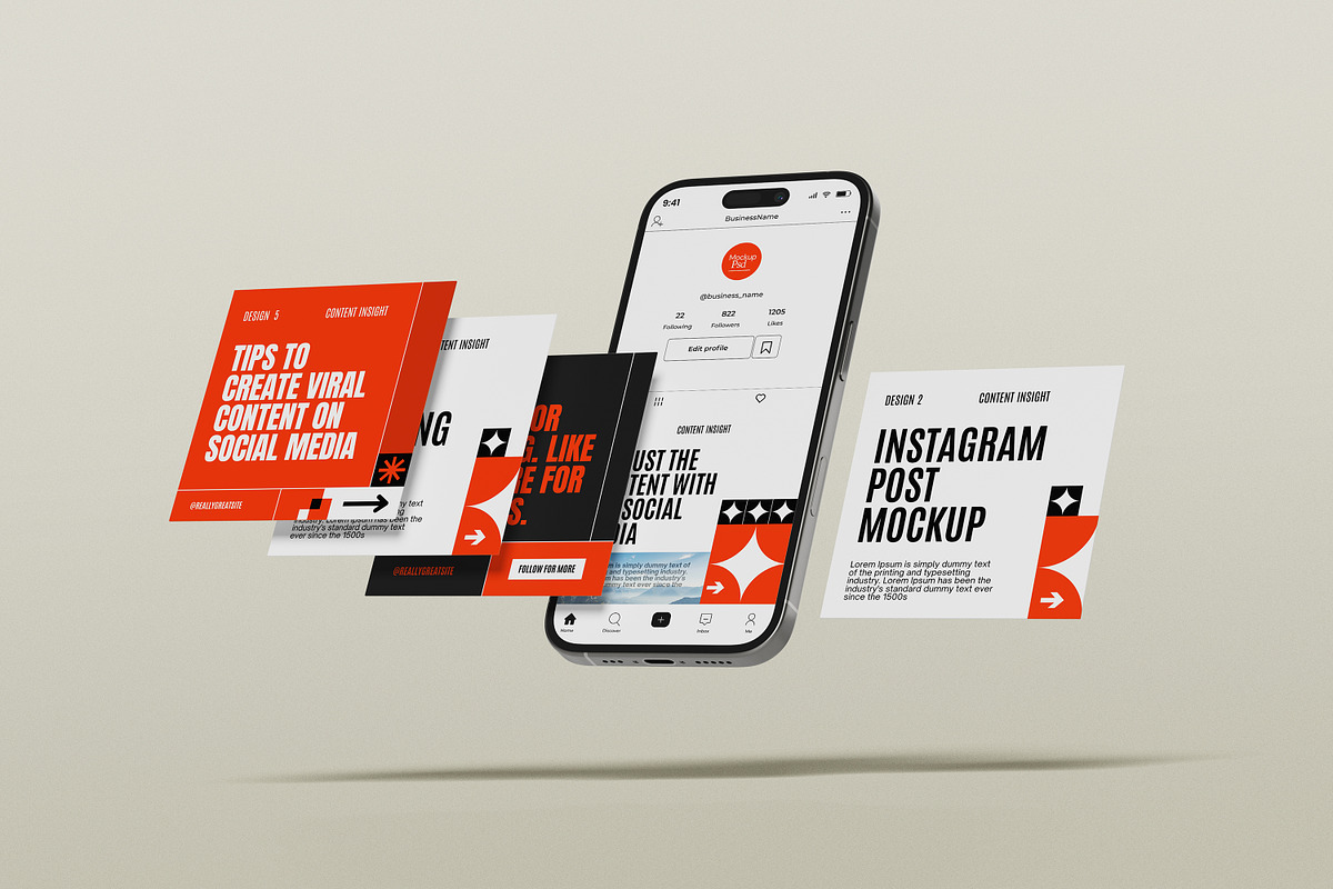 Instagram Post Mockup, an iPhone Mockup by Difa Design (Photo 4 of 6)