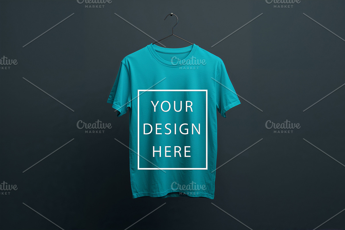 T-Shirt Mockup - Teal Edition, a Shirt Mockup by ForhadGFX (Photo 11 of 12)