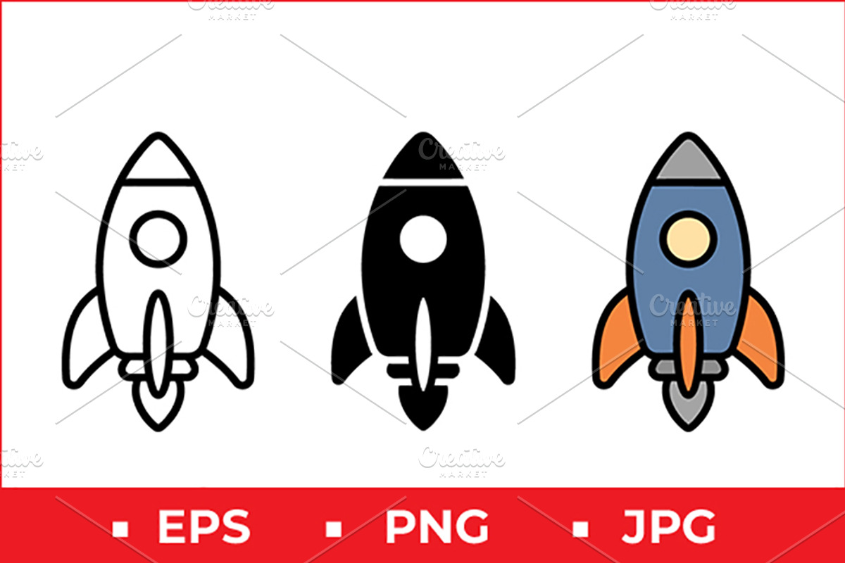 Rocket Icon Vector Design, a Solid Icon by Artonix (Photo 1 of 2)