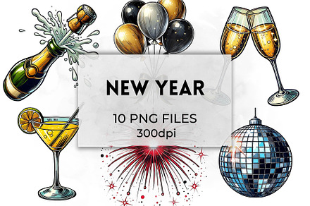 New Year Celebration Clipart PNG