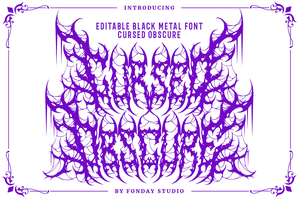 Cursed Obscure Death Metal Font, a Blackletter Font by Fonday Studio (Photo 1 of 19)