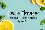 Lemon Meringue Font, a Script Font by Jane Yu Designs (Thumbnail 1 of 11)