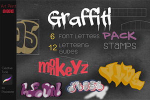 Graffiti Pack Stamp Letter Grid Font