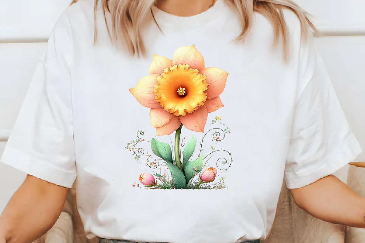 Whimsical daffodil Clipart, an Illustration by Designworld (Photo 5 of 7)
