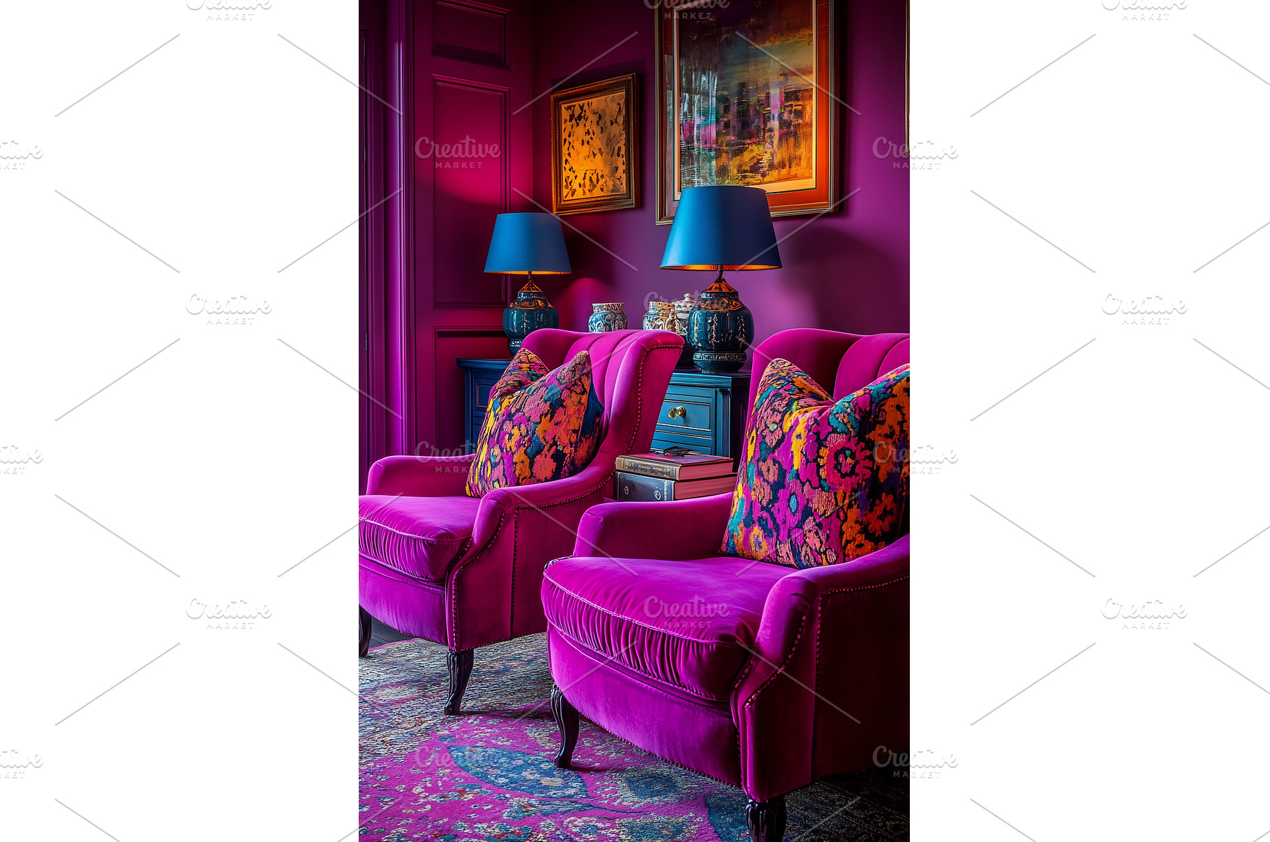 Cozy seats in vibrant decor, an Arts & Entertainment Photo by Beautiful things