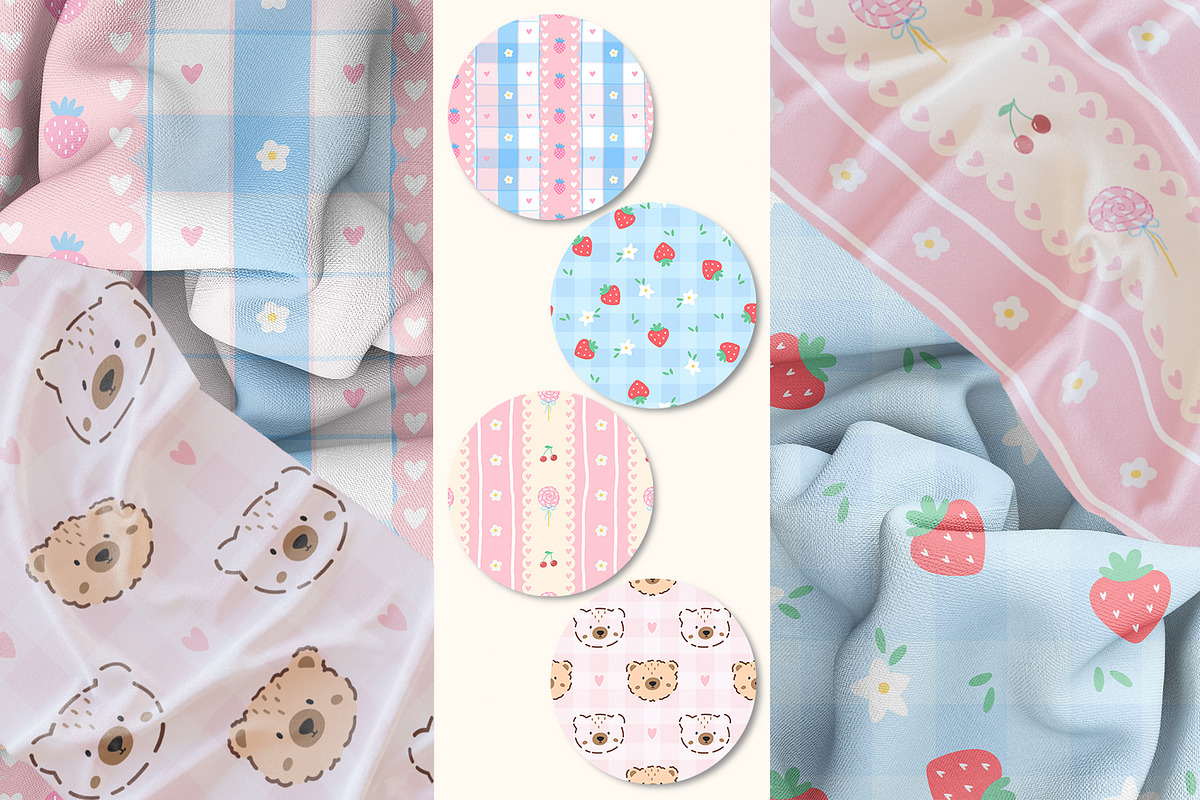 Kawaii Bear Vector Seamless Patterns, a Pattern Graphic by alia.kurianova (Photo 3 of 9)