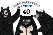 40 Black Bear Clipart, an Animal Illustration by Pati Charm Studio (Thumbnail 1 of 8)