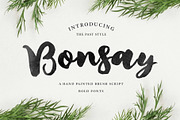 Bonsay Brush Fonts, a Script Font by Siwox Studios (Thumbnail 1 of 7)
