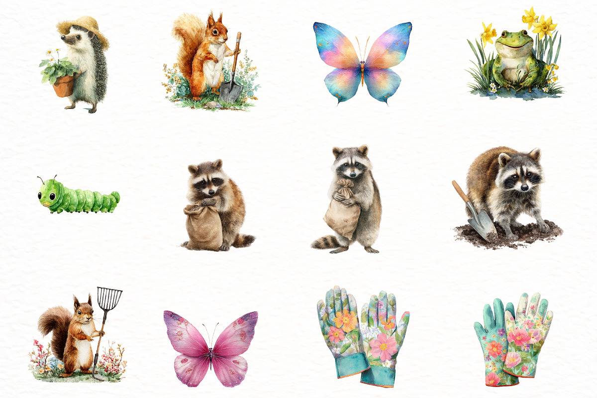 Sweet Garden Watercolor Clipart, an Illustration by Designworld (Photo 6 of 7)