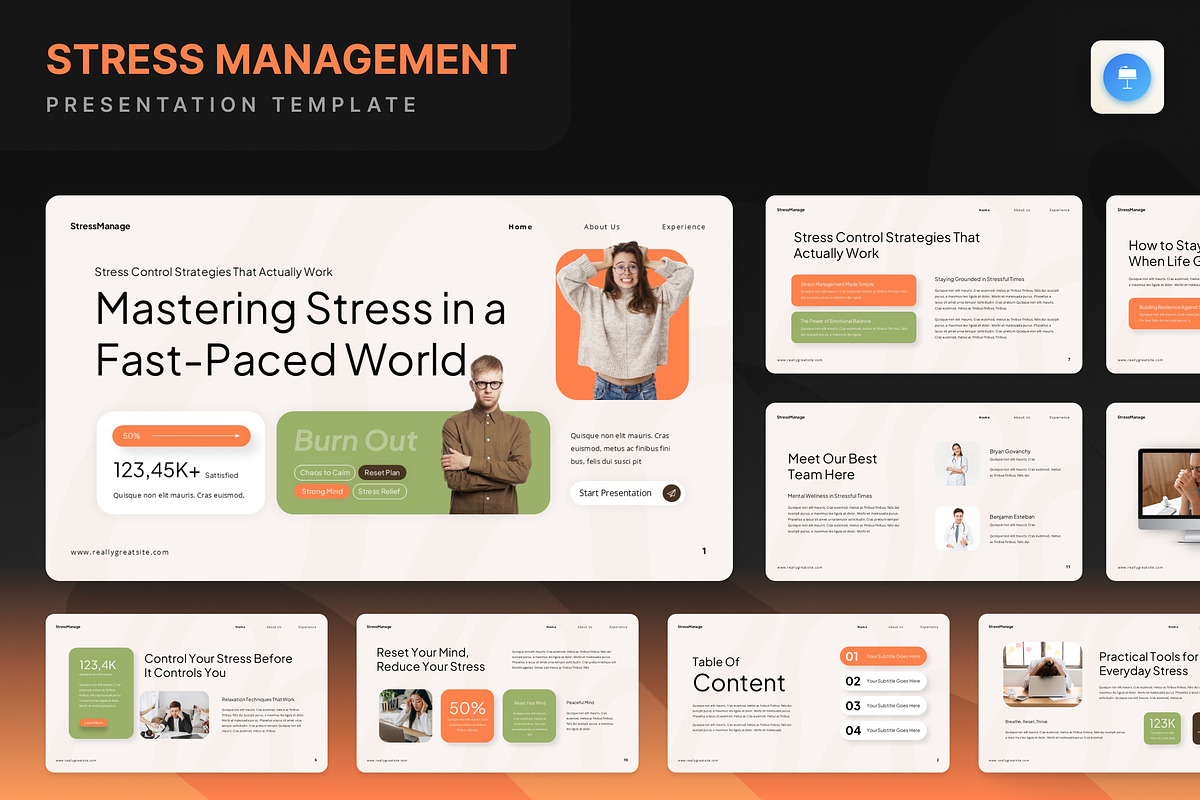 Stress Management Keynote, a Presentation Template by Annora Studio (Photo 1 of 7)