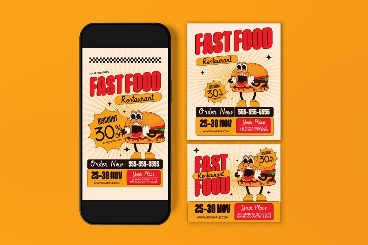 Fast Food Restaurant Promotion Flyer, a Flyer Template by graphicook