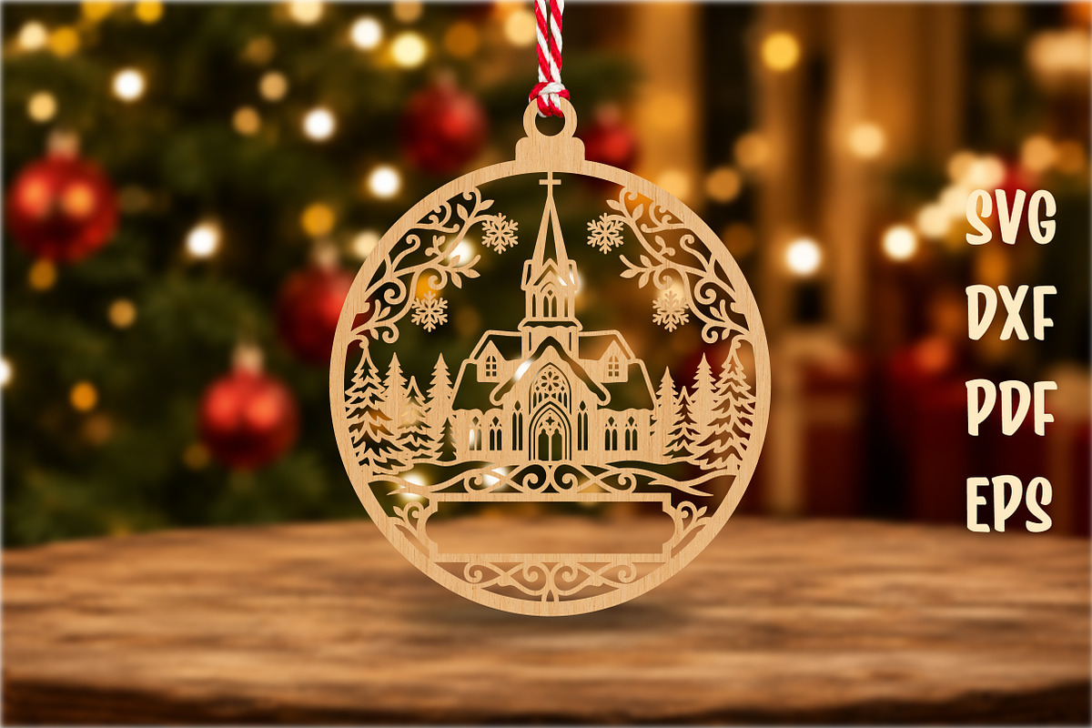 Christmas Church Ornament SVG, an Object Graphic by Craft Nest (Photo 2 of 3)