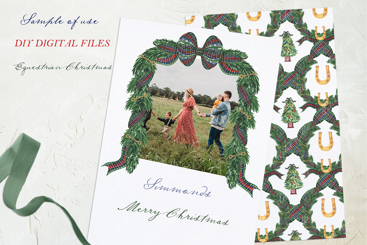 Tartan Equestrian Christmas Clipart, a Decorative Illustration by LABFcreations (Photo 3 of 4)
