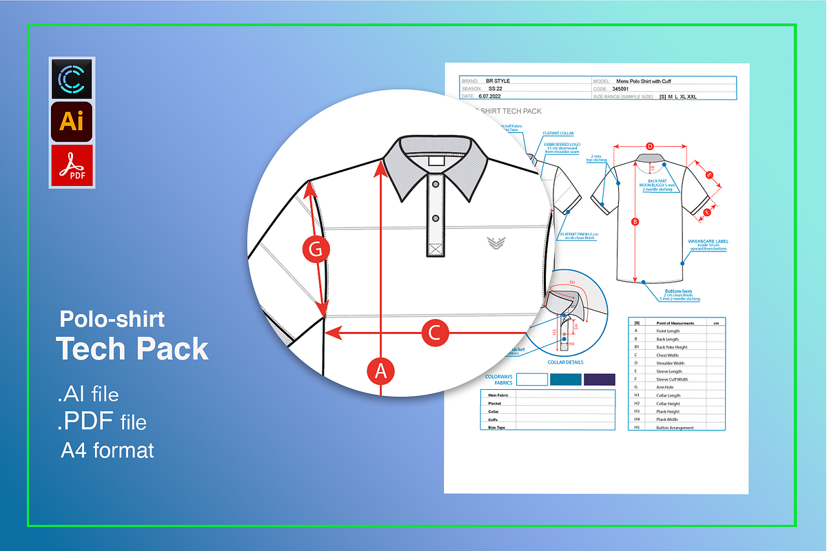 Polo shirt Tech Pack and 3D., an Object Graphic by Irena Matiash shop (Photo 2 of 3)