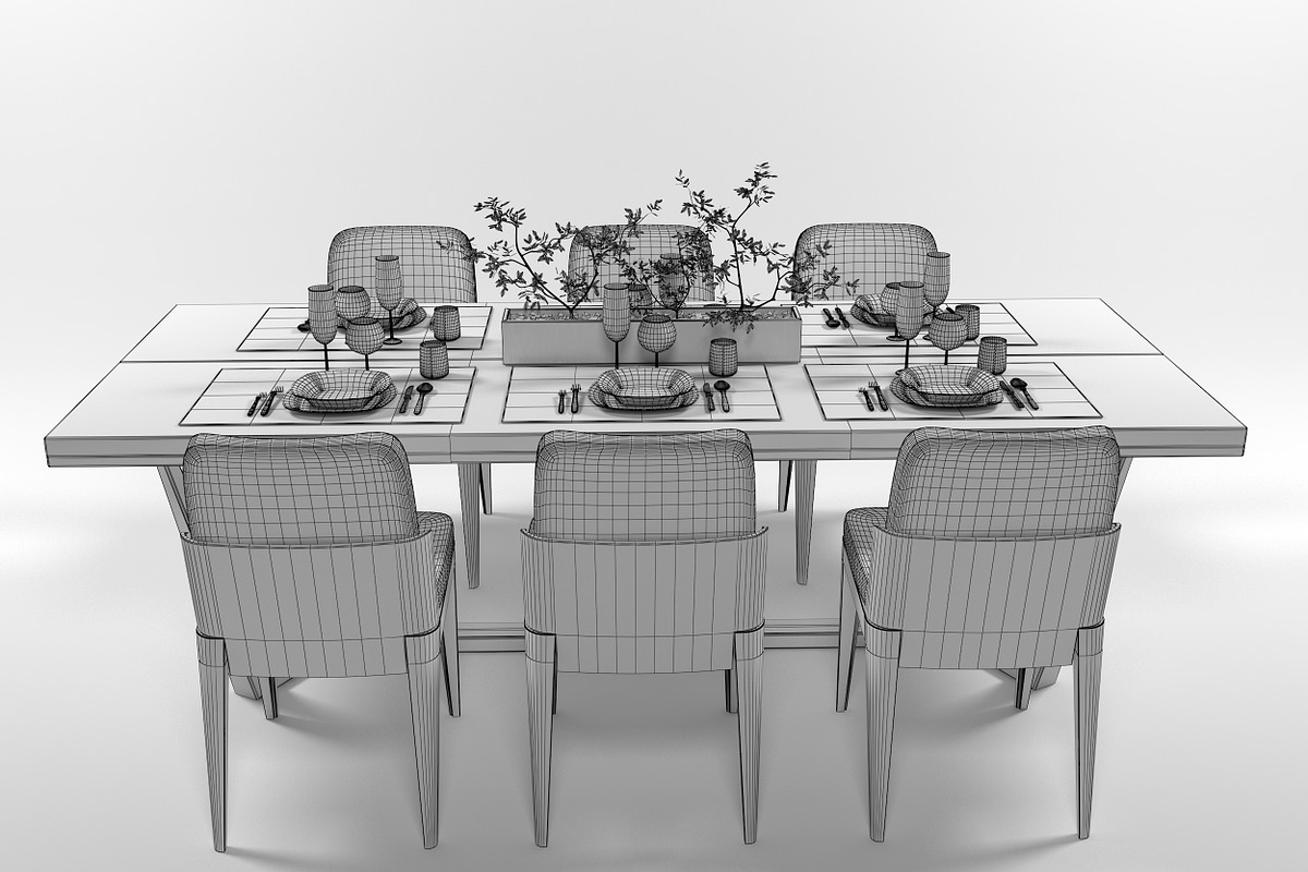 Dining furniture set 2807, a Furniture 3D Model by inDahouze (Photo 7 of 11)