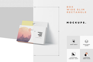 Box Mockup - Wide Slim Rectangle