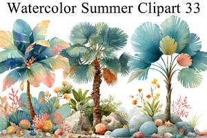 Watercolor Summer Clipart, an Illustration by DreamArtGraphic