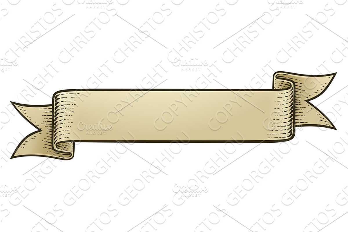 Scroll Vintage Woodcut Banner Paper, a Texture Illustration by Christos Georghiou