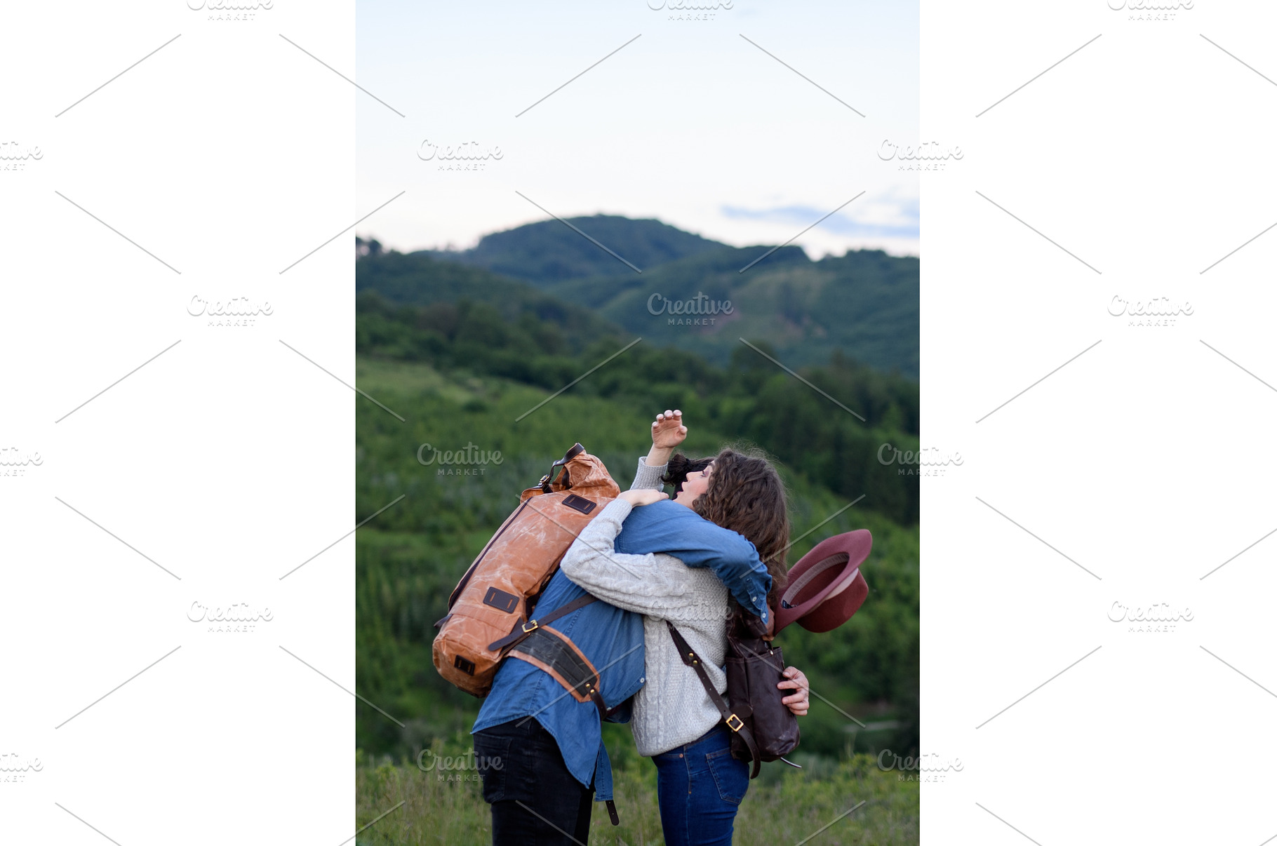 Travellers surprise meeting during, a Person Photo by HalfPoint